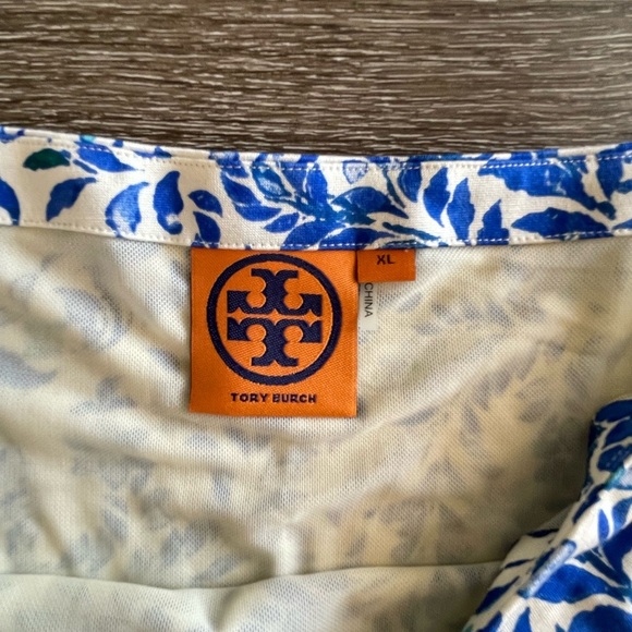 Tory Burch Blue and Cream Floral Midi Dress - Picture 4 of 5